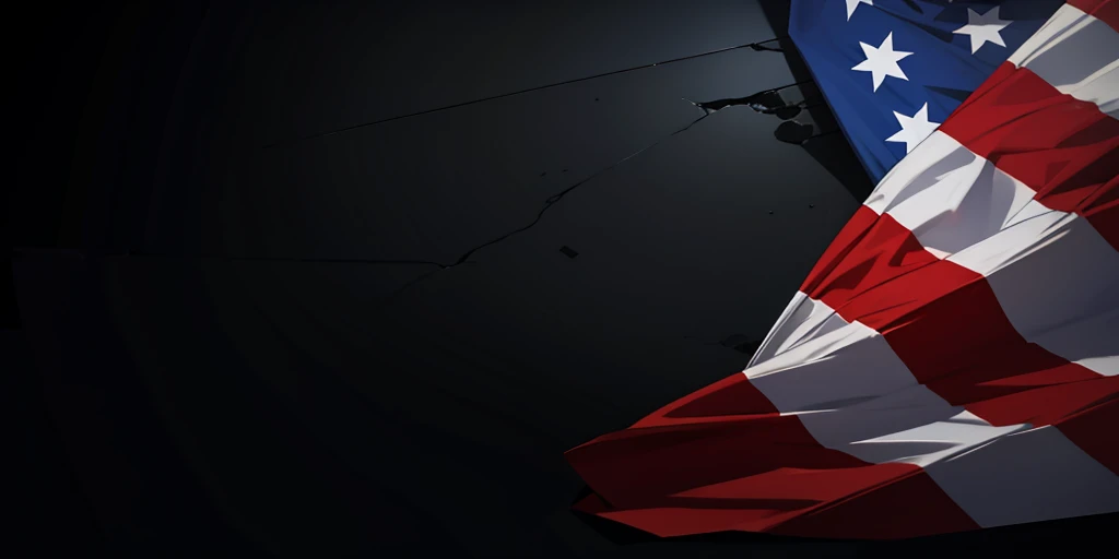 United States flag on dark background with text space. Concept of celebrating Labor Day, US presidential election,