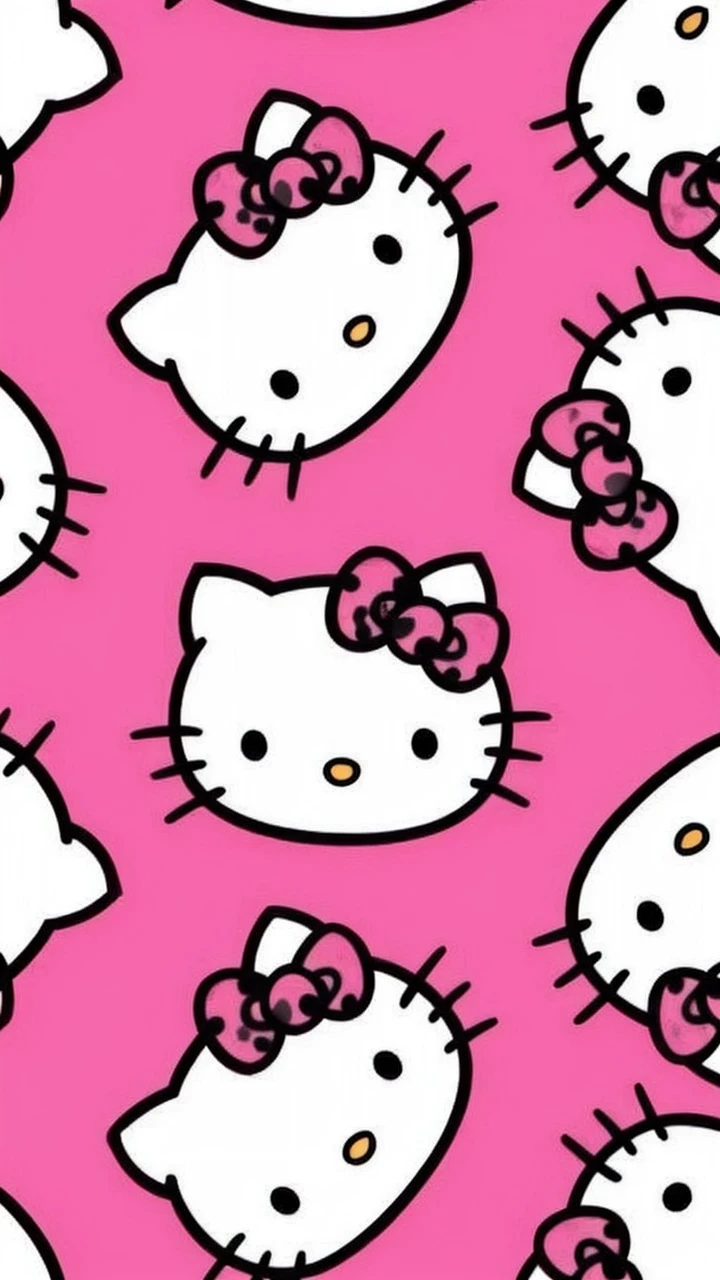 wallpaper for the phone,replace cats with pigs,little pigs, black background, many pigs, cartoon like in Hello Kitty, hd, 4k, 8k