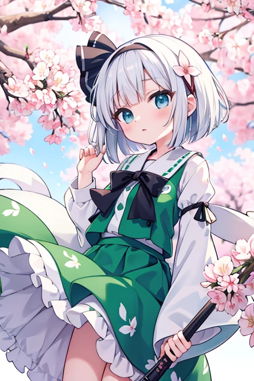 Kochiya Sanae portrait with a green frog headdress on the mountain in autumn