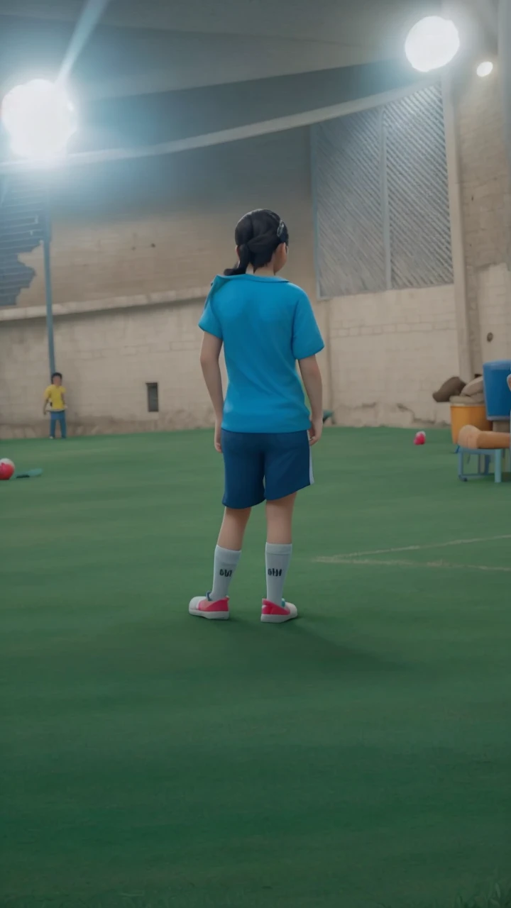Girl with the Colombia shirt number 10 name Daniela long hair 