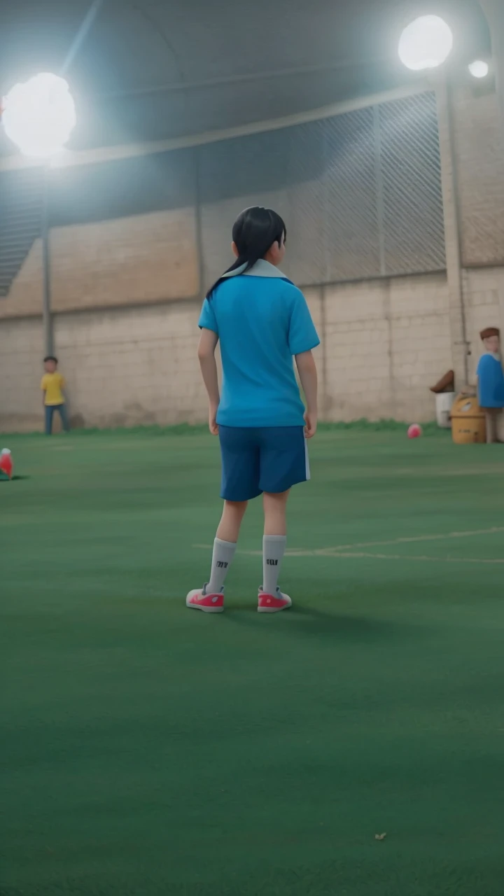 Girl with the Colombia shirt number 10 name Daniela long hair