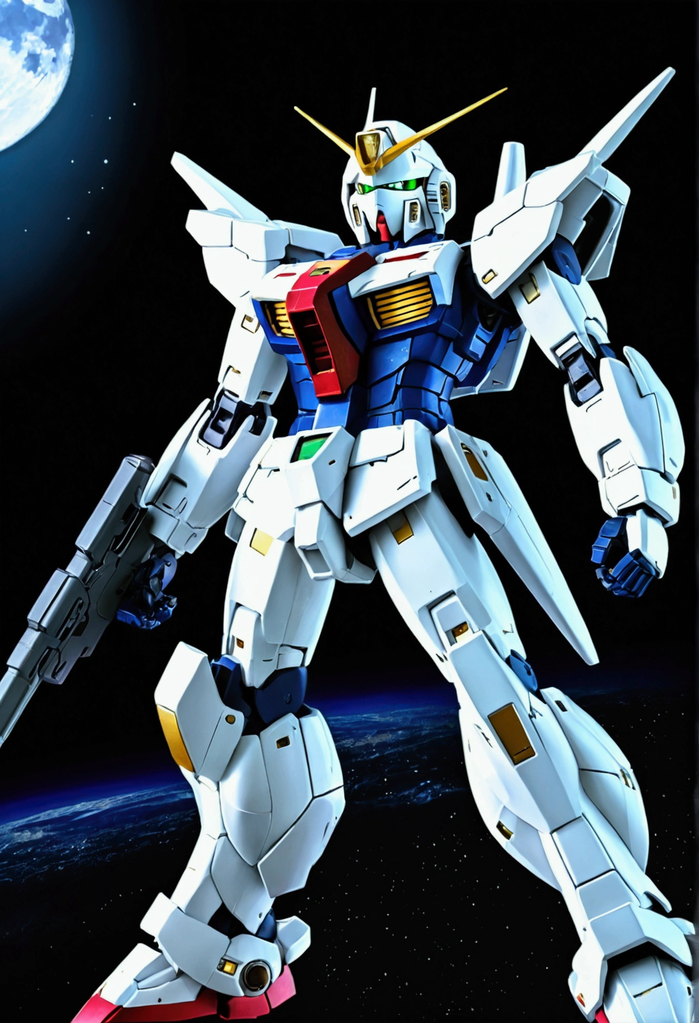 Best Quality, Hi-Nothing,  gundam zero, Masterpiece, Under the moon