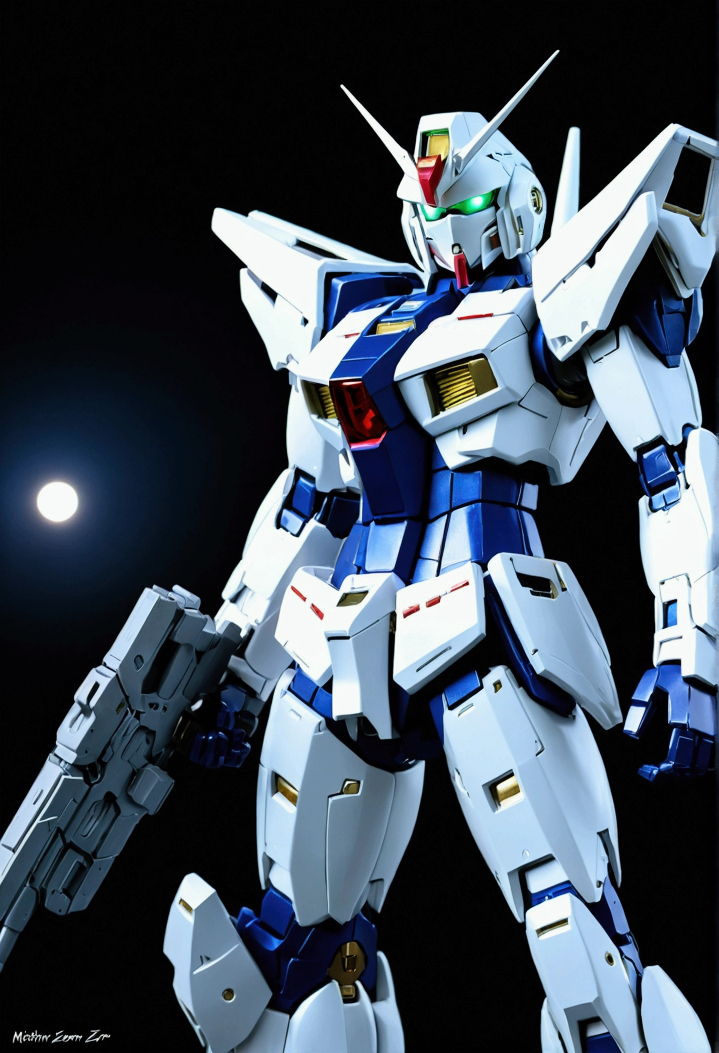 Best Quality, Hi-Nothing,  gundam zero, Masterpiece, Under the moon