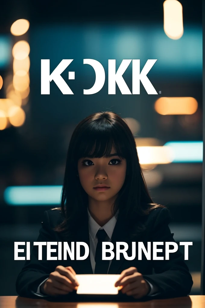 Background blur and dark and add text ‘D K ,