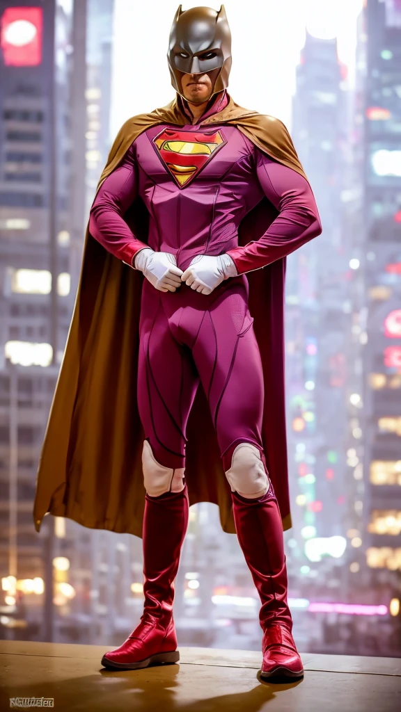 Kuang Man. Wear sportbike outfit. ((Wear cape. ))Mature man. Big muscles. High tech suit. Wear boots. Wear a glove. Full body shoot.city background