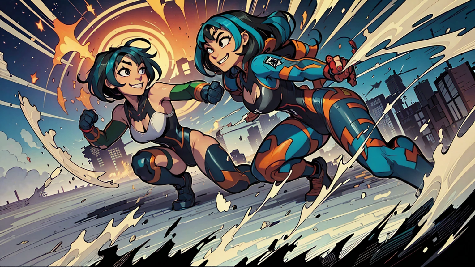((masterpiece, best quality)),(complex light),astro boy,black hair, brown eyes,red boots, fighting postion, about to fight, futuristic city varied multi etc. --v 6 --s 1000 --c 20 --q 20 --chaos 100