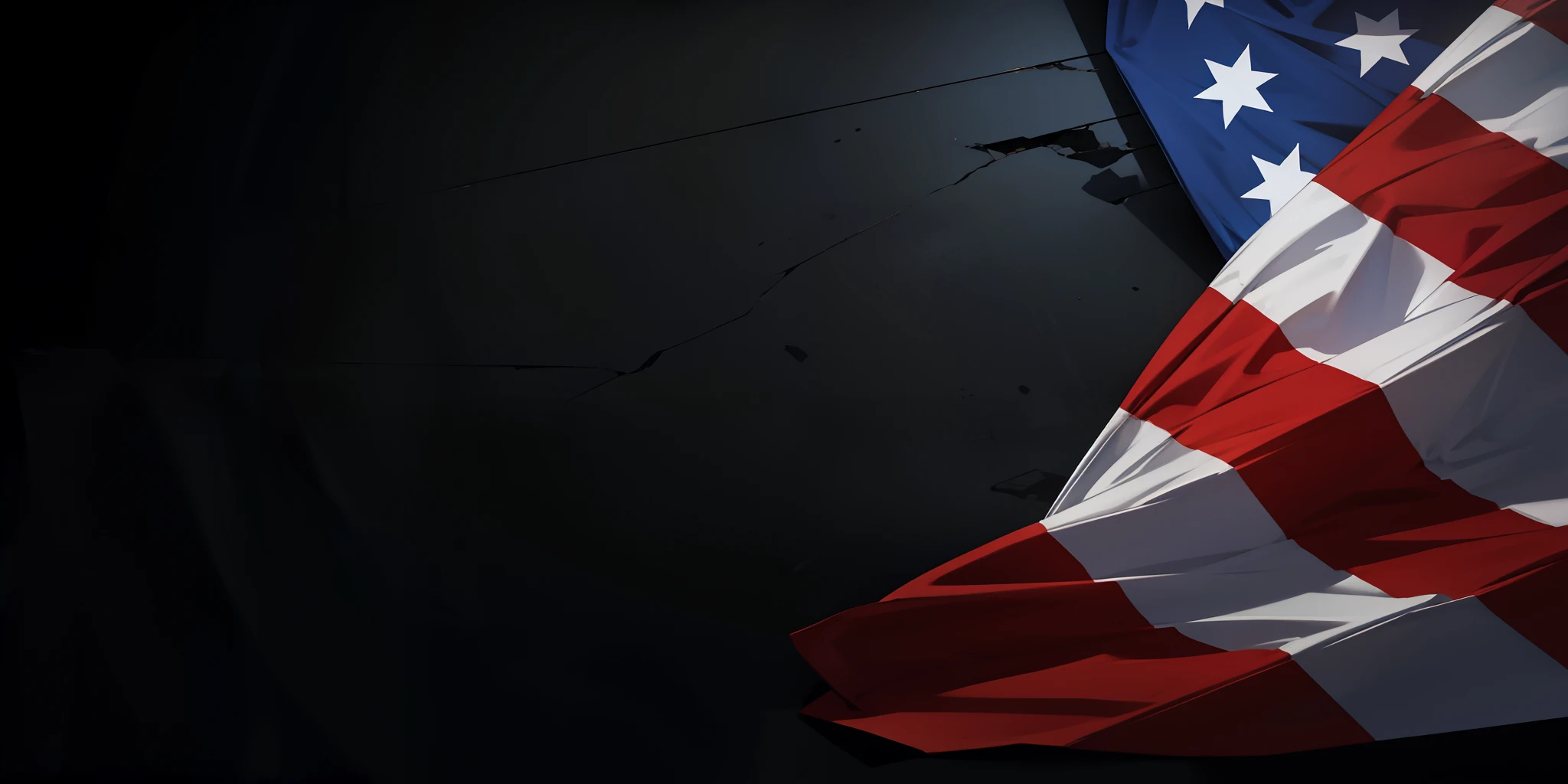 United States flag on dark background with text space. Concept of celebrating Labor Day, US presidential election, 