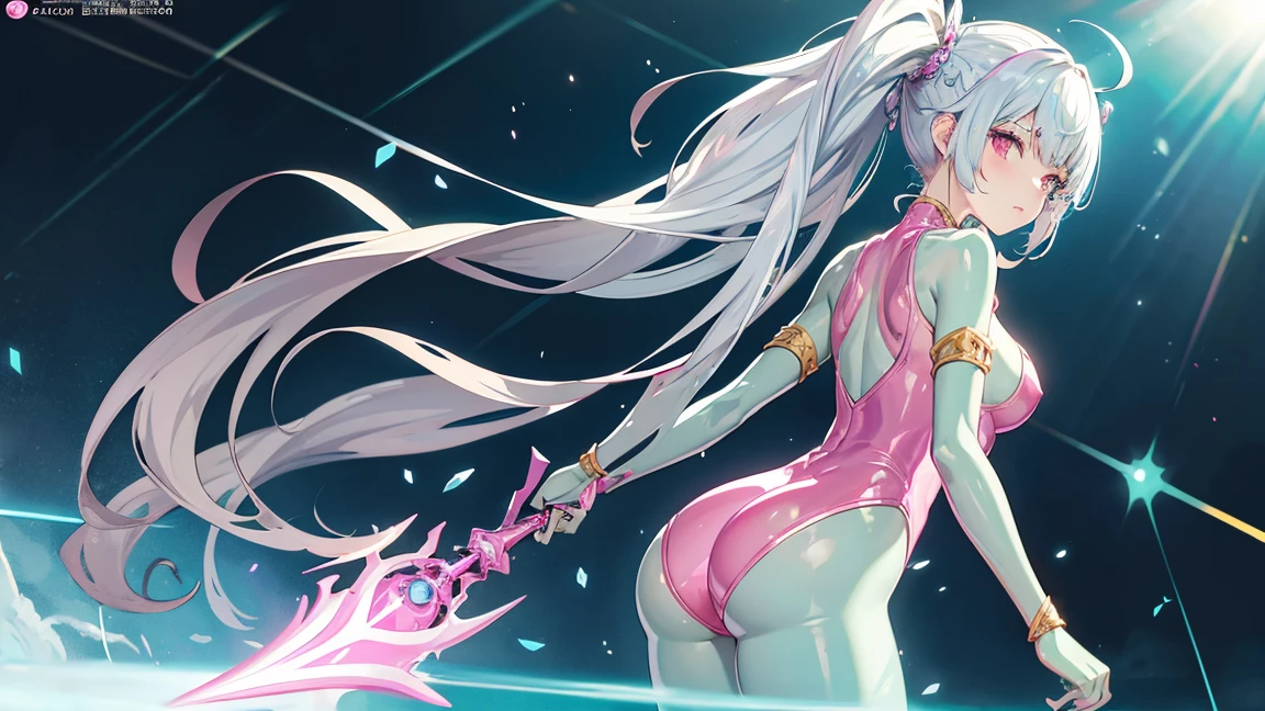 Not more than one person, a beautiful anime girl In see-through Undergarments, Colorful hair, Rossdraws pastel vibrant, Rossdraws cartoon vivid, anime style 4K, beautiful anime portrait, art garm colorful! ,! Dream art garm, anime style digital art, anime art wallpaper 4k, anime art wallpaper 4k, digital anime art, very fine art garm, blush, look of shame, teary eyes, garter belt, crouching, big breasted, alone,  upturned eyes, one person, 15 years old, in Japanese room,　Shoulders bare, Bending forward, Bare chest, Legs open, thin, back view, wide hips,