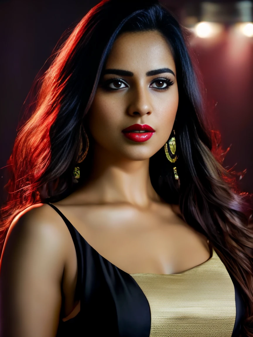 Ultra realistic cinematic soft light and ultra detailed red hour portrait, full body shot, actress rea chakraborty, 1girl in, age19, Solo, Long hair, Colossal , Looking at Viewer, black hair, Bare shoulders, Brown eyes, Full body, off shoulders, saree, Realistic, A sexy, 4K, max quality, small breasts, super sharp image, 8K, beautiful pose, playboy model, photo session, red lips, headshot, masterpiece, sex bomb, kashmiri, detailed body, Egyptian dress, chewing lips, highly detailed, seducing, seductive,face only, perfect lightening, white skin, good bright lightening, beach , dancing