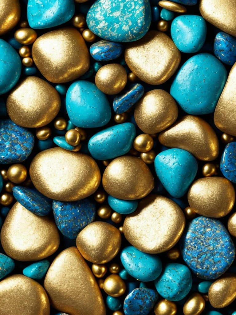 a close up of a bunch of blue and gold rocks, abstract 3 d artwork, gold black and aqua colors, gold and blue, colors with gold and dark blue, by Mario Dubsky, amazing detail digital art, golden organic structures, phone wallpaper hd, great digital art with details, gold and teal color scheme, stunning screensaver, stone and glass and gold