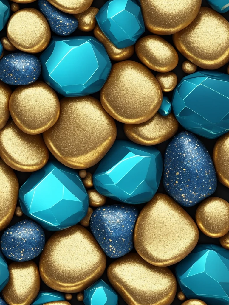 a close up of a bunch of blue and gold rocks, abstract 3 d artwork, gold black and aqua colors, gold and blue, colors with gold and dark blue, by Mario Dubsky, amazing detail digital art, golden organic structures, phone wallpaper hd, great digital art with details, gold and teal color scheme, stunning screensaver, stone and glass and gold