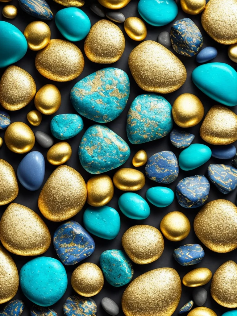 a close up of a bunch of blue and gold rocks, a microscopic photo by Mario Dubsky, deviantart, abstract art, abstract 3 d artwork, gold black and aqua colors, gold and blue, colors with gold and dark blue, amazing detail digital art, golden organic structures, phone wallpaper hd, great digital art with details, gold and teal color scheme