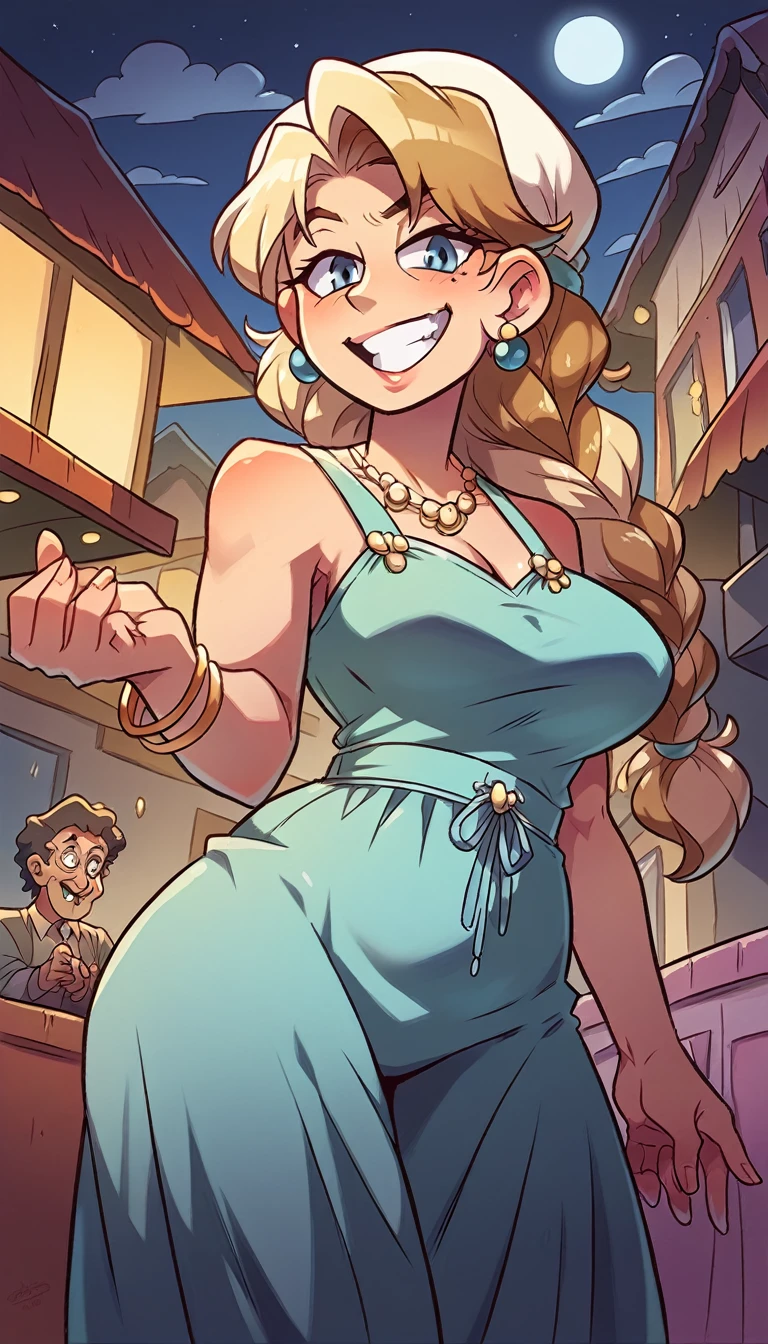 mother and daughter, 30-year-old woman, lascivious busty milf with brown hair dressed in coguar outfits that attract the attention of excited 18-year-olds with a mischievous smile. Her 18-year-old blonde daughter with a rebellious dressed in modern clothes that a pissed off but excited street prostitute could wear with airs. of superiority, both are in the living room of their house dressed in daily clothes at night