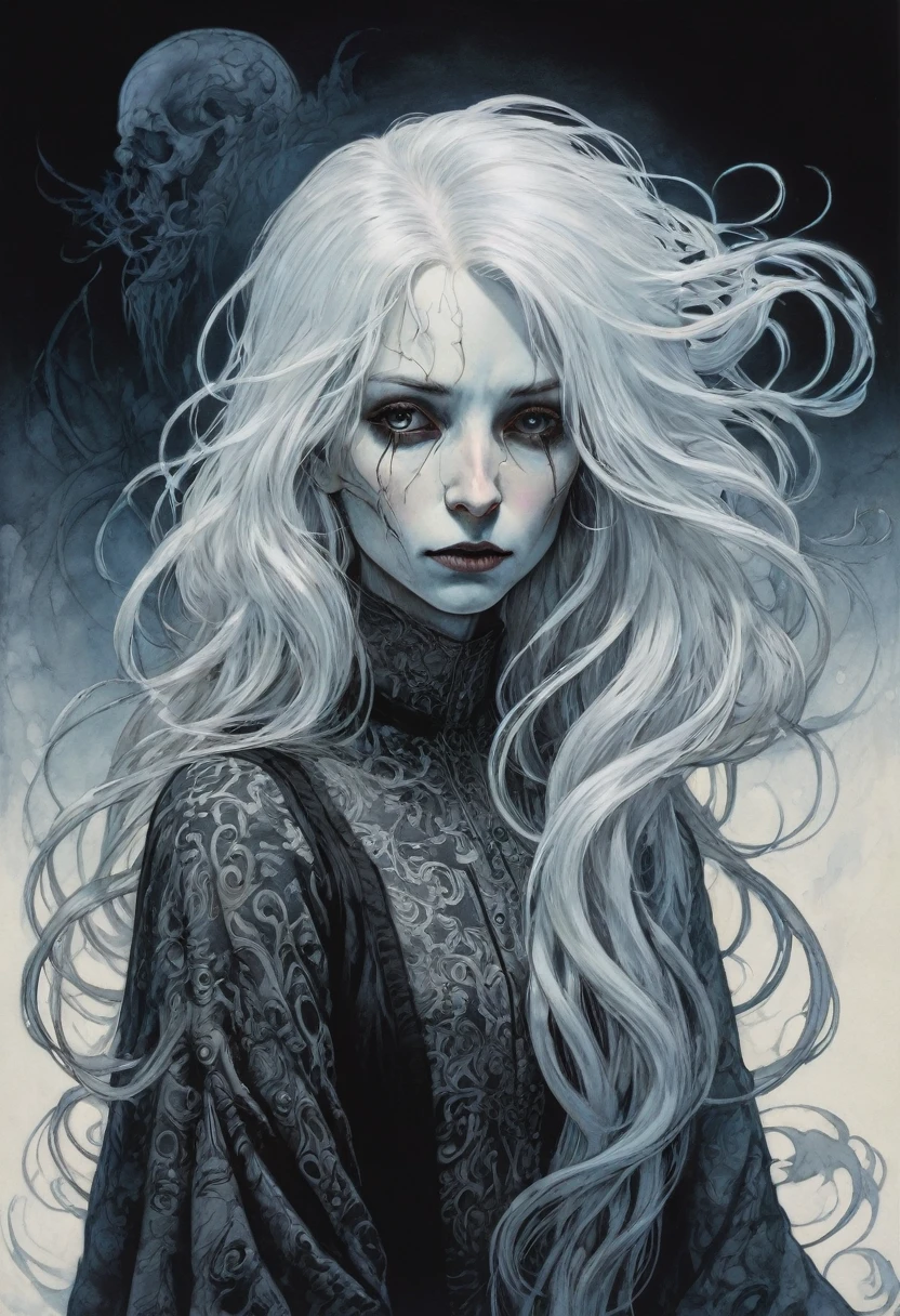(Masterpiece, best quality), (lo Gothic), Dream Catcher, Vampir, (HG giger, Art by Hermann Nitsch, Beksinski, Dariusz Zawadzki, giger, zdzislaw beksinski)
