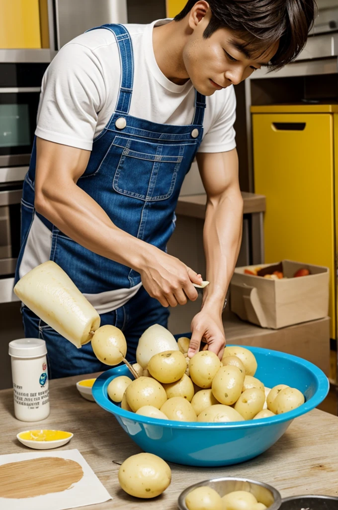 Minho peeling potatoes drawings 