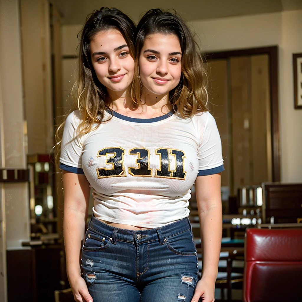 best resolution, 2 heads, (13 year old girl:1.5)
