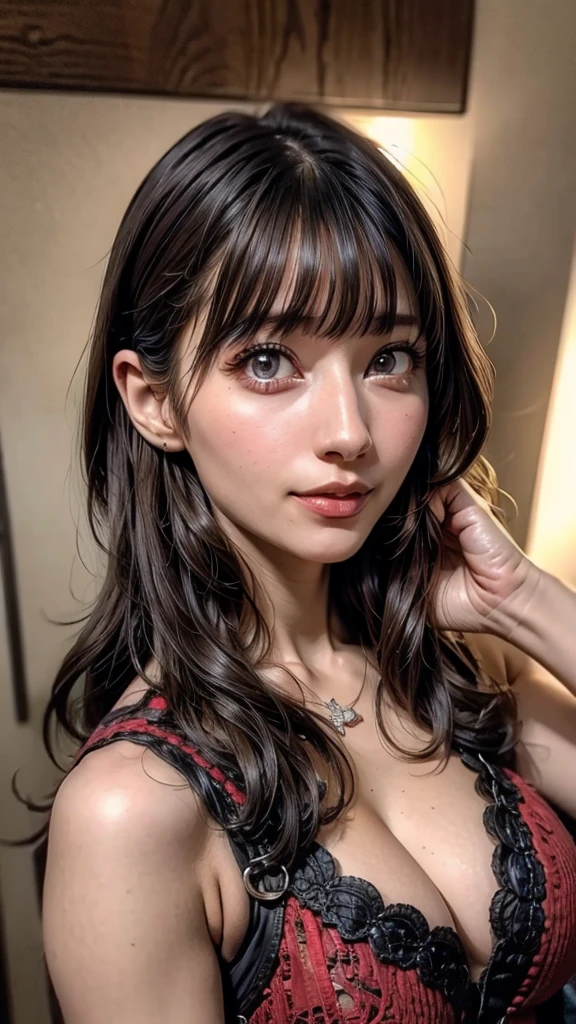 Highest quality, masterpiece, Ultra-high resolution, (Realistic:1.2), One girl, (Detailed face:1.2), (Detailed eyes:1.2), (Detailed Hair:1.2), (Detailed clothing:1.2), 4K,((Natural big breasts:1.2)) ,((Upper Body))