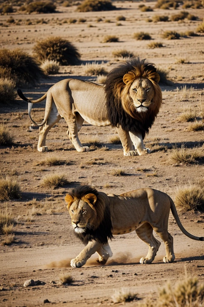 a lion, majestic and mighty, in the process of hunting he turns into the embodiment of grace and strength.
