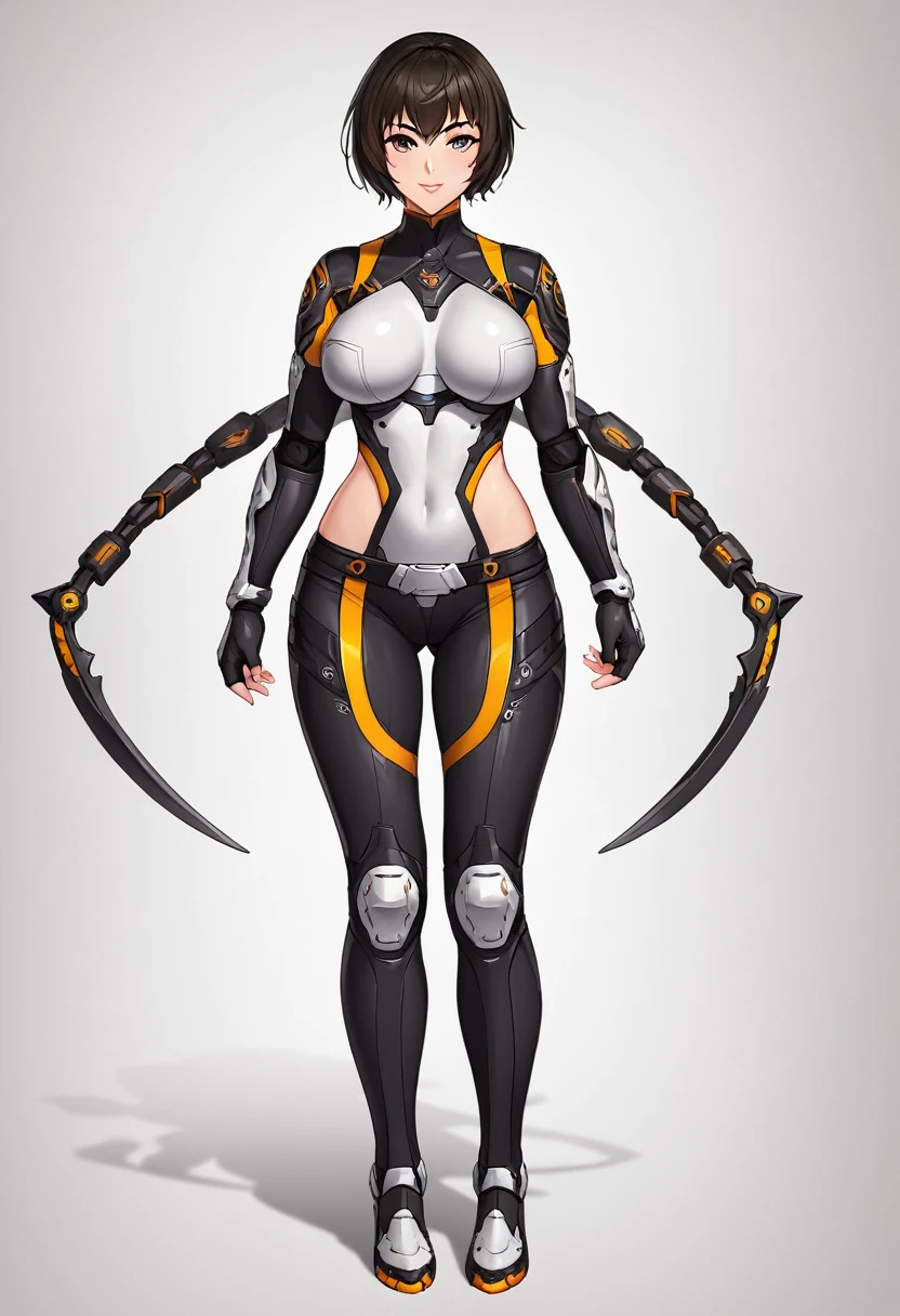2d cartoon style girl, front view, full body, standing, white background