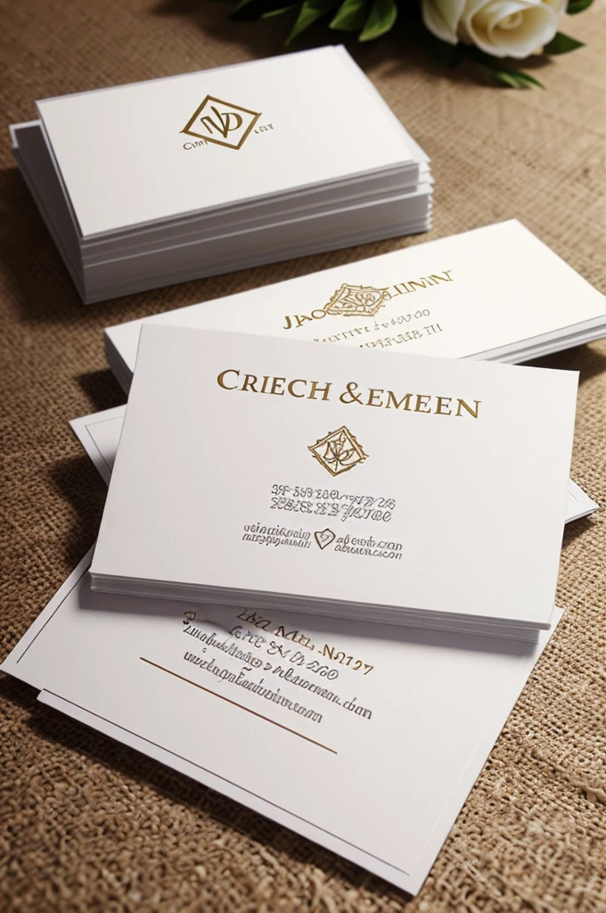 Create a business card of wedding company with name exotic events
