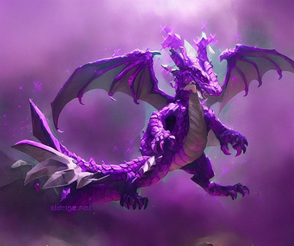 purple dragon, baby dragon, vibrant purple scales, a pair of open wings, no horns rpg, dungeons & dragons,white backgrond, concept art