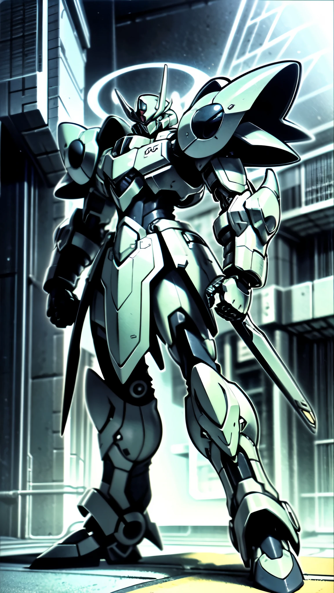 (masterpiece:1.5, best quality:1.5, extremely delicate:1.5), humanoid Mecha, fully enclosed shoulder guards, matching arm and leg guards, full body, full armor, the design balances heavy with agility, (the color scheme is primarily white with red and blue accents, the concept Inspired by Super robot, organic biotech armor, standing, floating high above the futuristic sci-fi city), exquisite and mature art style, (aura effect, energy, glowing eyes, the armor glows), ((SRS)), metallic, dramatic, high definition, highres, ultra-detailed, ultra-fine painting, professional, perfect body proportions, anatomically correct, symmetrical face, extremely detailed eyes and face, high quality eyes, creativity, RAW photo, UHD, 32k, Natural light, cinematic lighting, masterpiece-anatomy-perfect