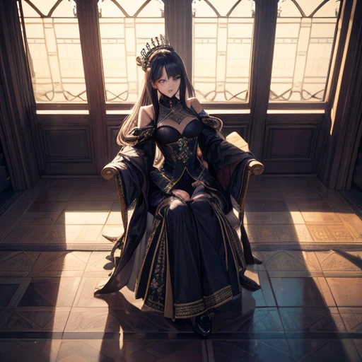 A Young and Complex Woman in the Royal Palace, Wide-angle lens/2.8, Ultra-high resolution complex textures, Texture Indentation, The perfect perspective, Perfect geometry, Super crazy ambient lighting, Super crazy ambient shadows, Luminism, Highly detailed busy background, Tessellation, Maximalism, perfectionism, An award-winning IPA,