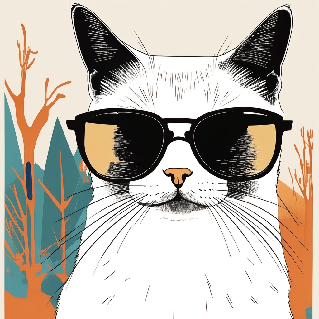 cat, art by Sophie Roach , art by Jon Klassen , art by Michael Cho , art by Sophie Roach、sunglasses
