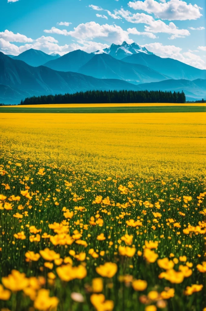 a close up of a field of flowers with mountains in the background, a tilt shift photo by Niko Henrichon, trending on unsplash, color field, fields of flowers, an aesthetic field of flowers, field of flowers, in a field of flowers, field of fantasy flowers, flower field, field of mixed flowers, field of wild flowers, flower meadow