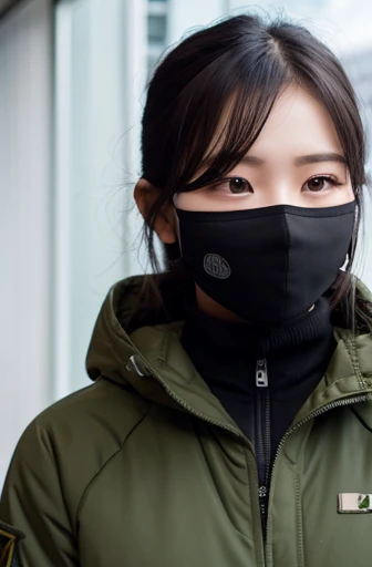 Balaclava,army jacket,full face masked,Expressionless