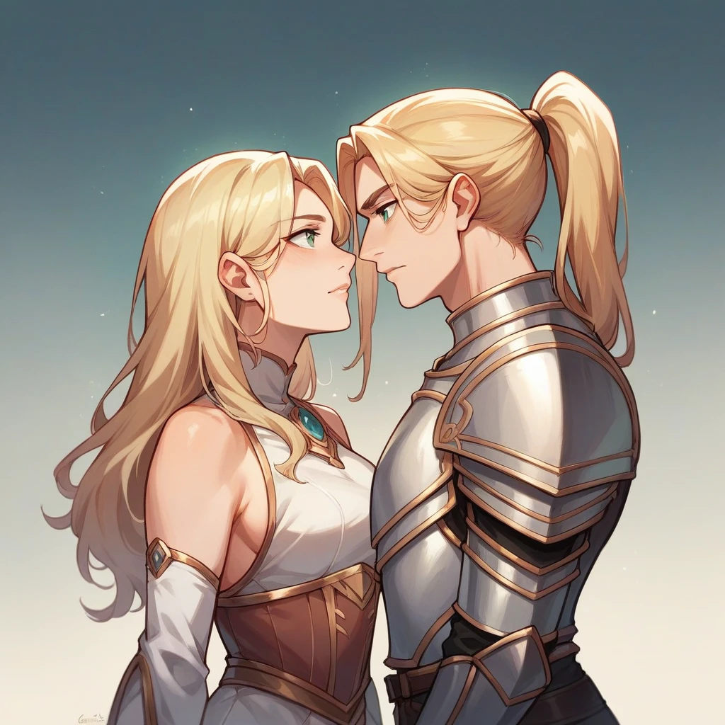 ther Eden Annabel Rin々Beautiful girl 1People portraits Blonde ponytail Wearing light armor Equipped with a two-handed sword