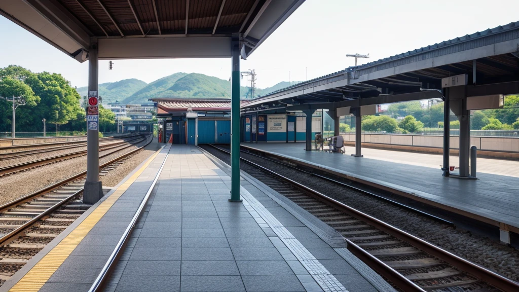 Station platform、morning