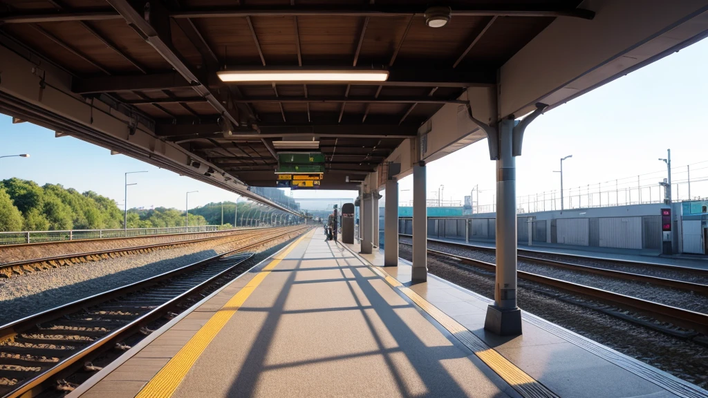 Station platform、morning