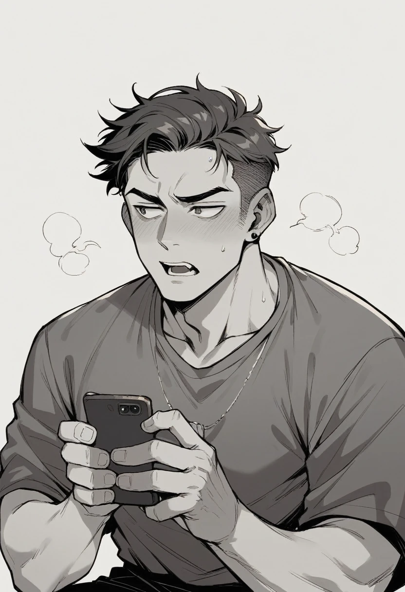 Man talking on the phone upset