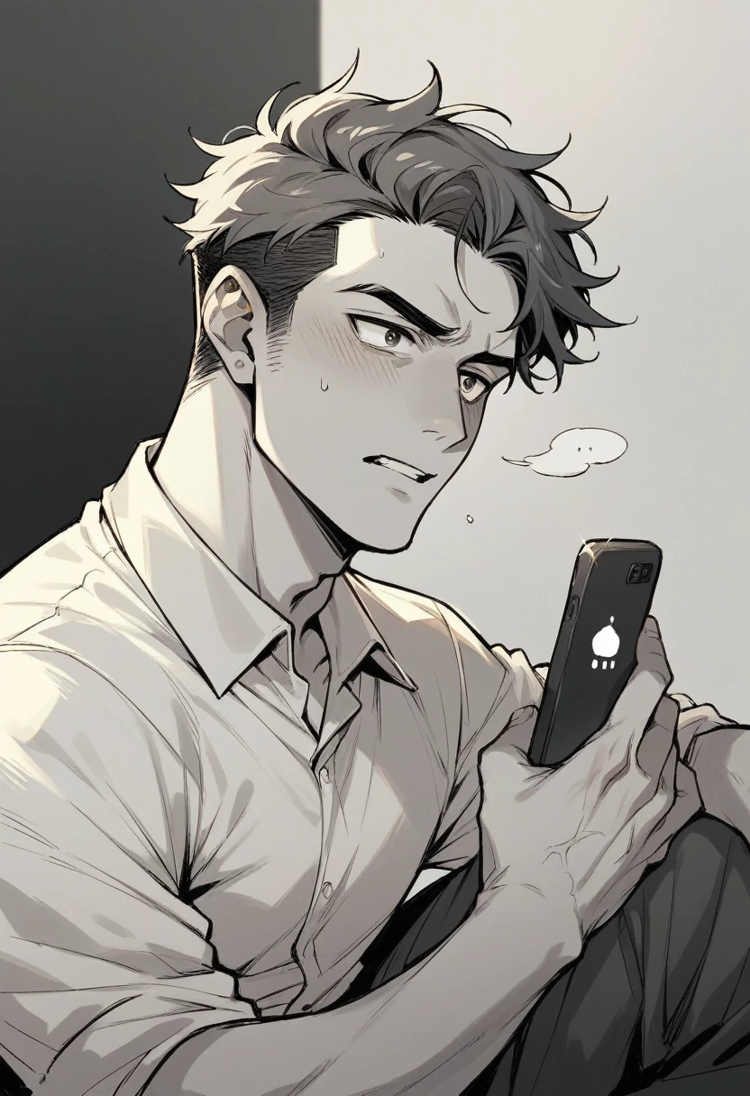 Man talking on the phone upset