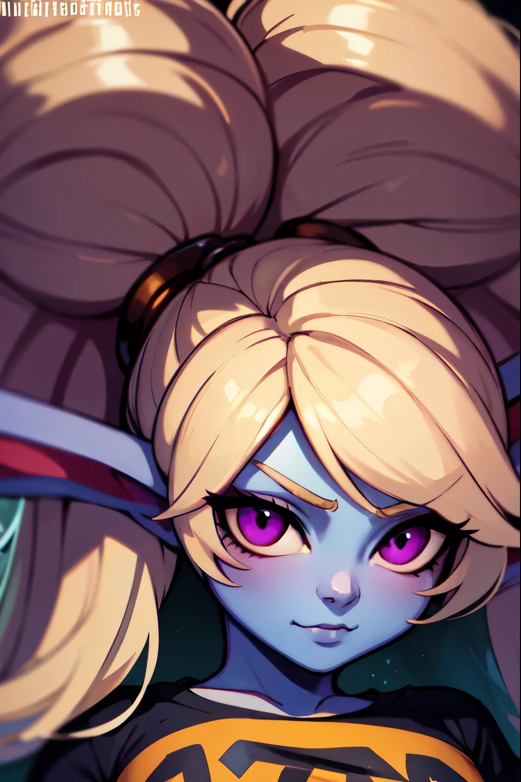 poppy from league of legends in long t shirt t shirt must bewhite detailed aheago face for steam artwork full face full hair original skin colour epic