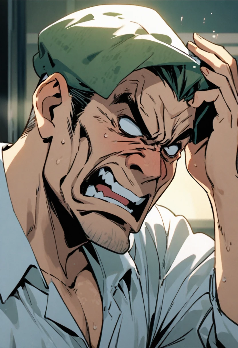 angry man talking on cell phone call