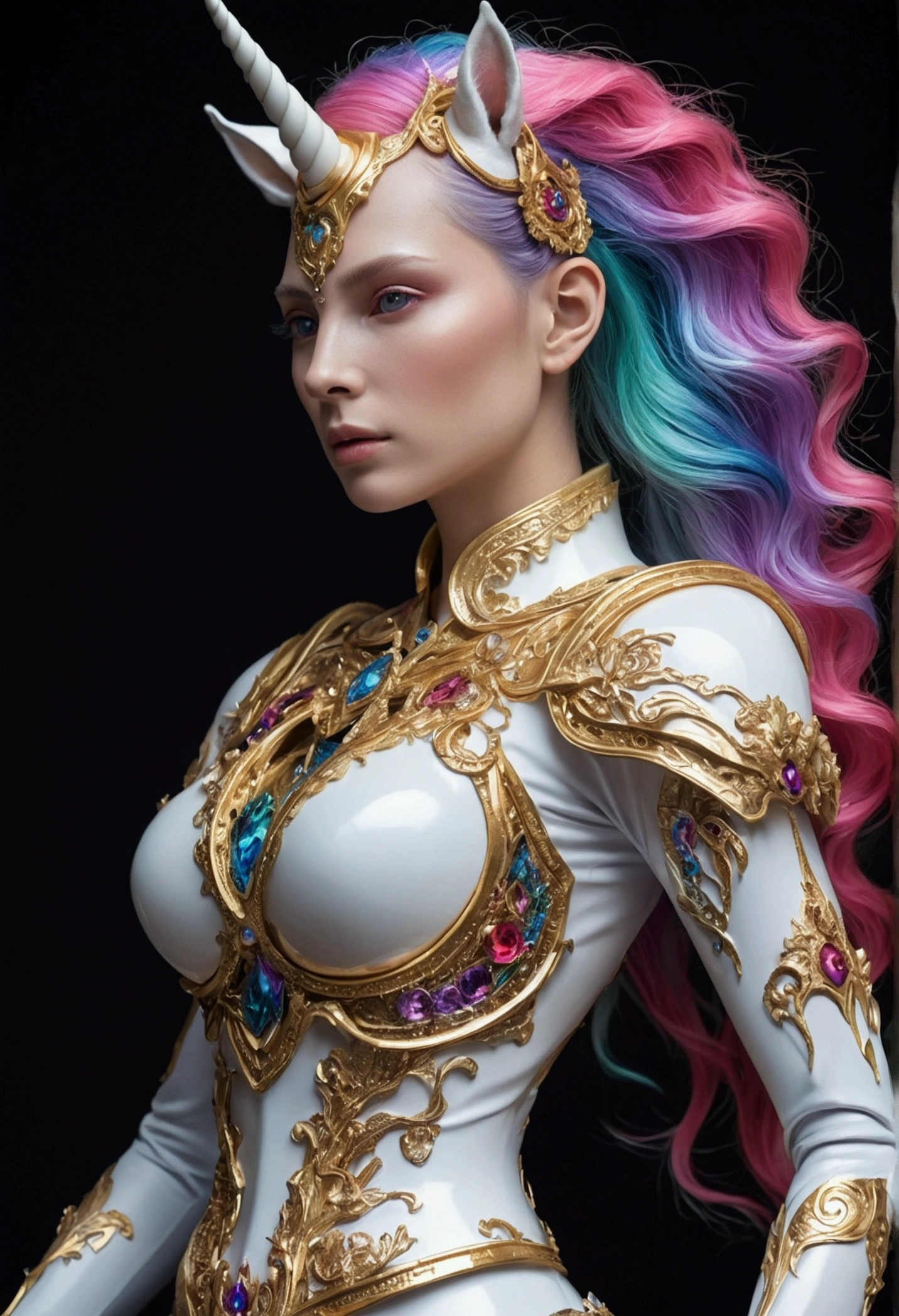 Unicorn humanoid woman