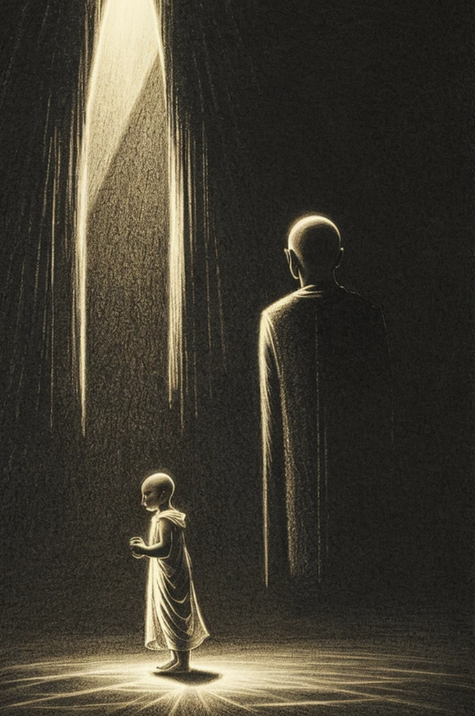 Drawings of enlightenment as the escape towards the light from the darkness of error  