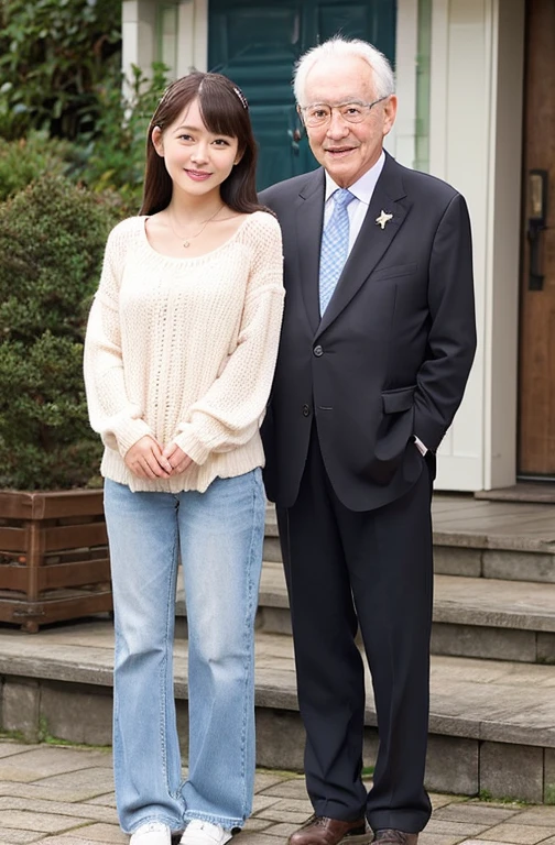 Completely naked　Just two persons　A 70-year-old man and his 20-year-old daughter　my daughter looks as young and cute as a 15-year-old idol.　my daughter is tall, About 175cm.　Kissing a 70 year old man　my daughter&#39 Large Breasts　Cleavage