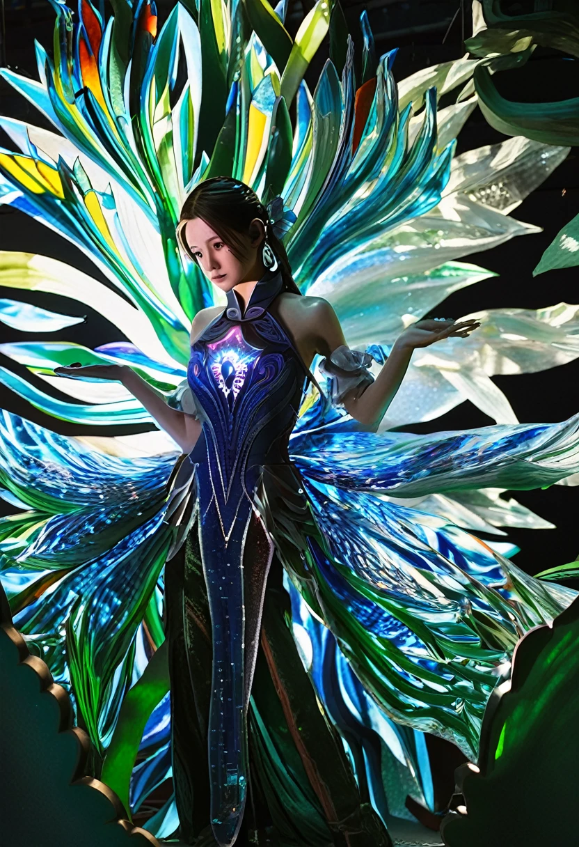 high resolution, Extremely detailed, (1 girl:1.3),（lotus）
BREAK sunshine, reverberation, Experimental photography, Surreal contrasts, Eye-Catching Visuals, Artistic abstraction,
Breaking the art of cutting, Layered contours, Complex Mode, Exquisite craftsmanship, shadow play, Depth and size, Creative Expression,
break art, Frozen sculpture, translucent形式, short-lived beauty, Crystal structure, Exquisite craftsmanship, touch,
Broken Green Eyes,Body Glow，glowing lines，Fluorescence,Glow Example，Sample tracking，flash，萤Light Particles，Backlight，translucent，Light Particles