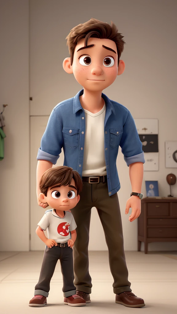 A young is asking his father a question