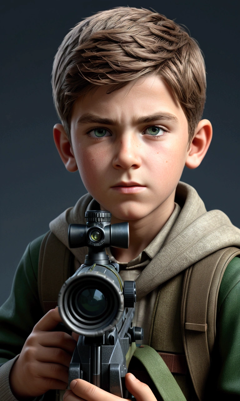 1boy, Sniper, front view, looking at viewer, cinematic angle, realistic, hyper-realistic, photorealistic, (best quality,4k,8k,highres,masterpiece:1.2),ultra-detailed,(realistic,photorealistic,photo-realistic:1.37),studio lighting,vivid colors,dramatic lighting,