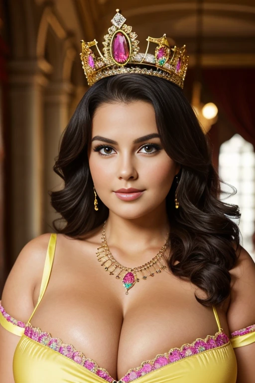 QUEENS, CHUBBY, BBW, photo vintage, visage feminin parfait, tache de rousseur, 1888, big huge breasts : 38 EE ,FRONT VIEW, Rembrandt LIGHT , EXTREME LONG V-NECK, BIG CLEAVAGE, BEAUTIFUL EYES, BEAUTIFUL HANDS, LIGHT SMILES, PERFECT FACE, tres long décolleté, CASTLE BACKGROUND, QUEEN, NECKLACE, RING, JEWELERY RICH, SFW, ENORMOUS TITS , COLORFUL, BRAZILIAN, SEXY ROYAL FLUO LINGERIE, LONG TITS, PERFECT HANDS, CROWN, 2 SISTERS, MILKY TITS