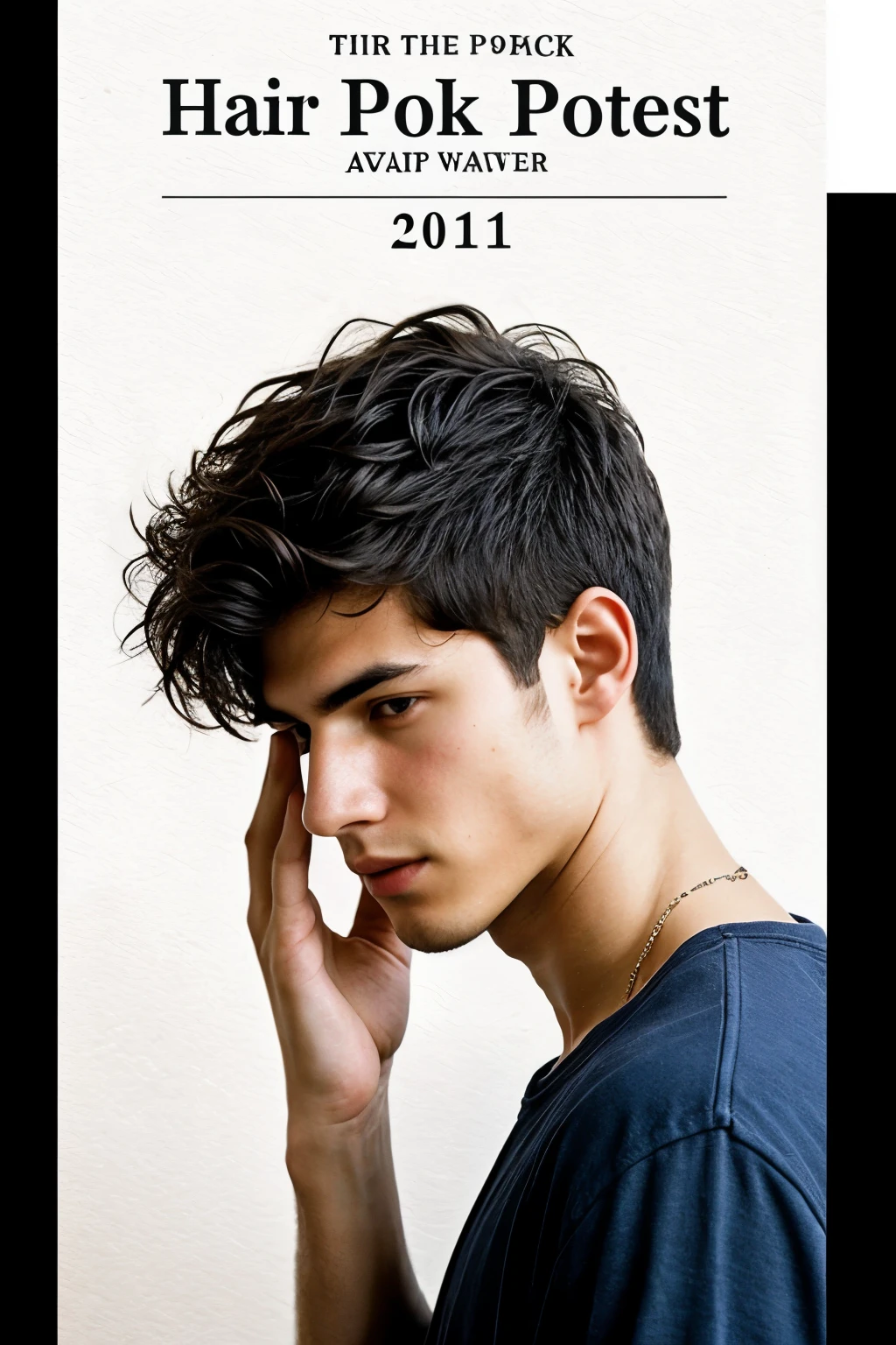 Create a cover for a book of poems dedicated to a one-sided love, if possible, put the young man about 20 years old, but without his face being visible, his hair must hide it., . The title would be " WHAT YOU WILL NEVER READ" that the cover be drawn by watercolor