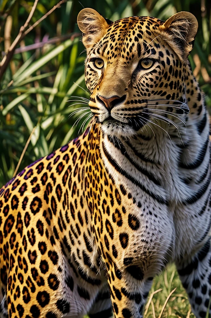 Leopard with purple spots