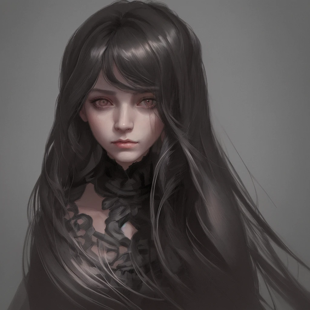Portrait of a woman with long hair and black shirt, digital illustration portrait, in the art style of bowater, Portrait of Jossi von Blackpink, digital portrait, digital art portrait, realism artstyle, high quality portrait, 🤤 Girl portrait, realistic art style, # 1 digital painting of all time, #1 digital painting of all time, shiny digital painting