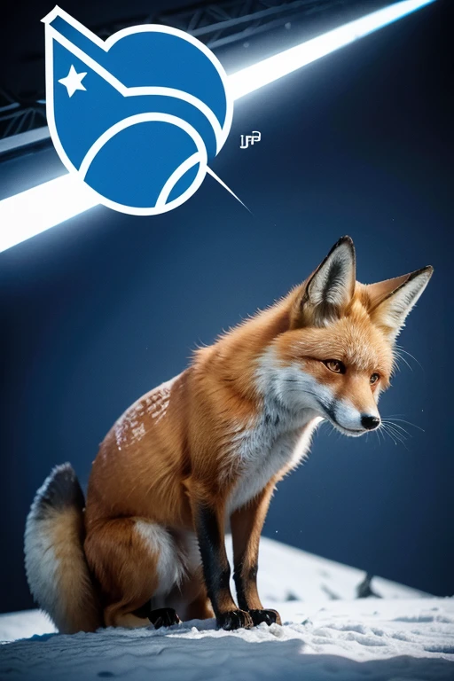 red fox , Cruzeiro Esporte Clube , blue and white , mascot with aggressive art 