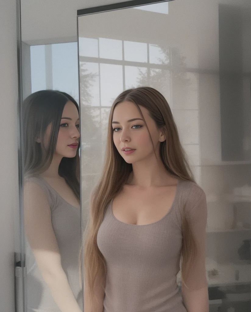 
14h
brunette woman, reflection through glass, heavy shadows
