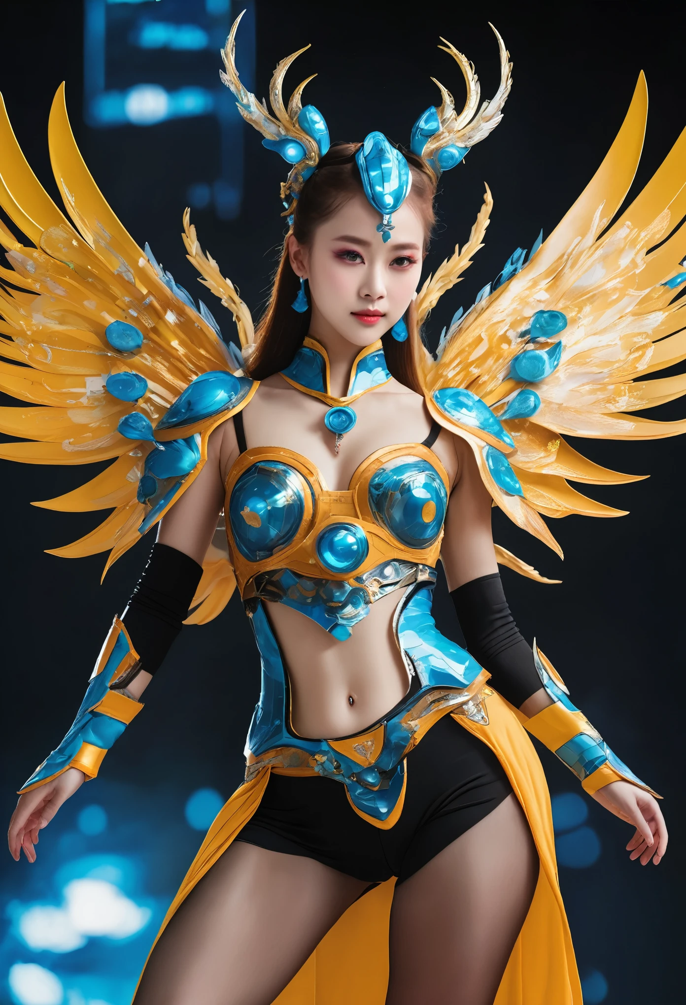 high quality、Detailed futuristic costume dance template
